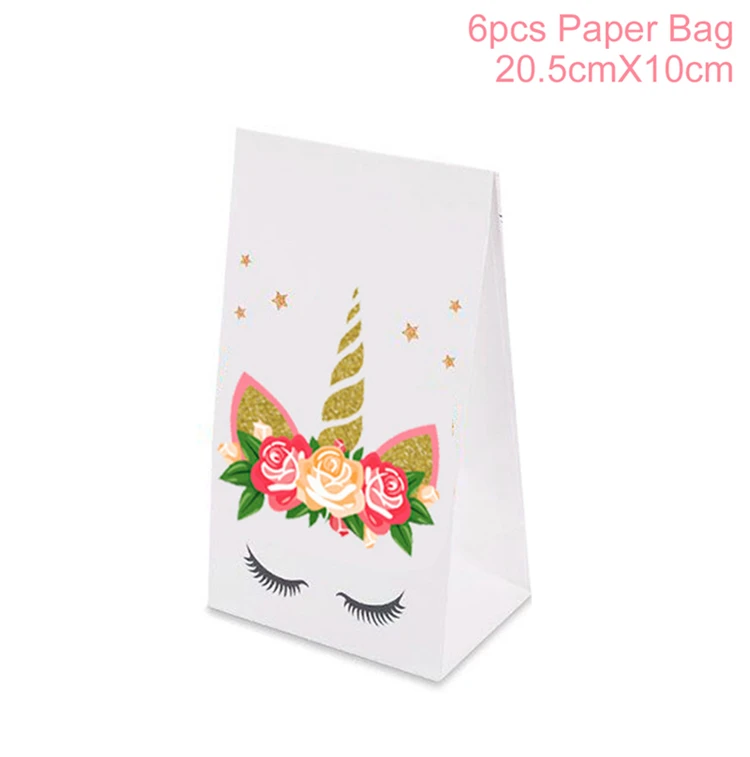 6pcs bag 1 QIFU новая посуда с единорогом детская вечеринка дня рождения события одноразовые тарелки с единорогом салфетки чашки с единорогом принадлежности для дня рождения - Цвет: 6pcs bag 1