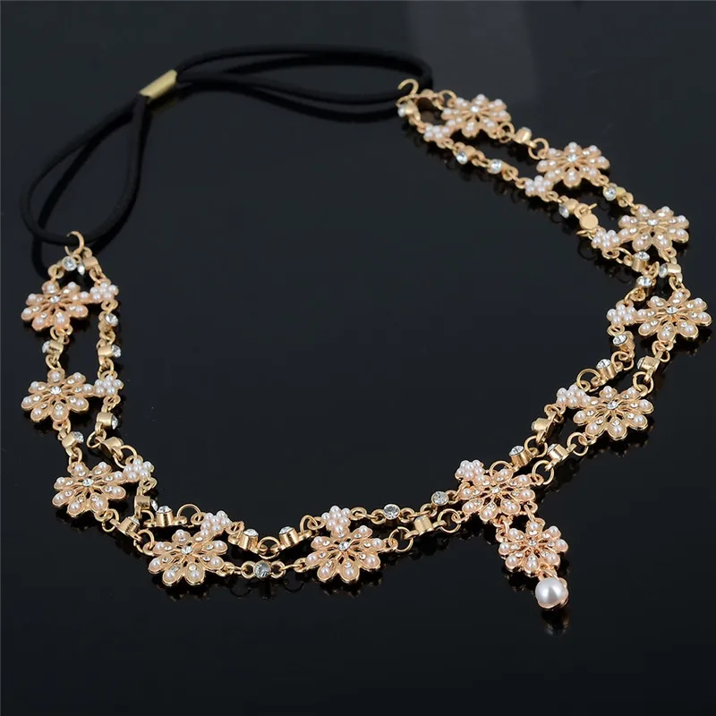 IMIXLOT повязка на голову с золотым цветочным жемчугом лоза для невесты Милая