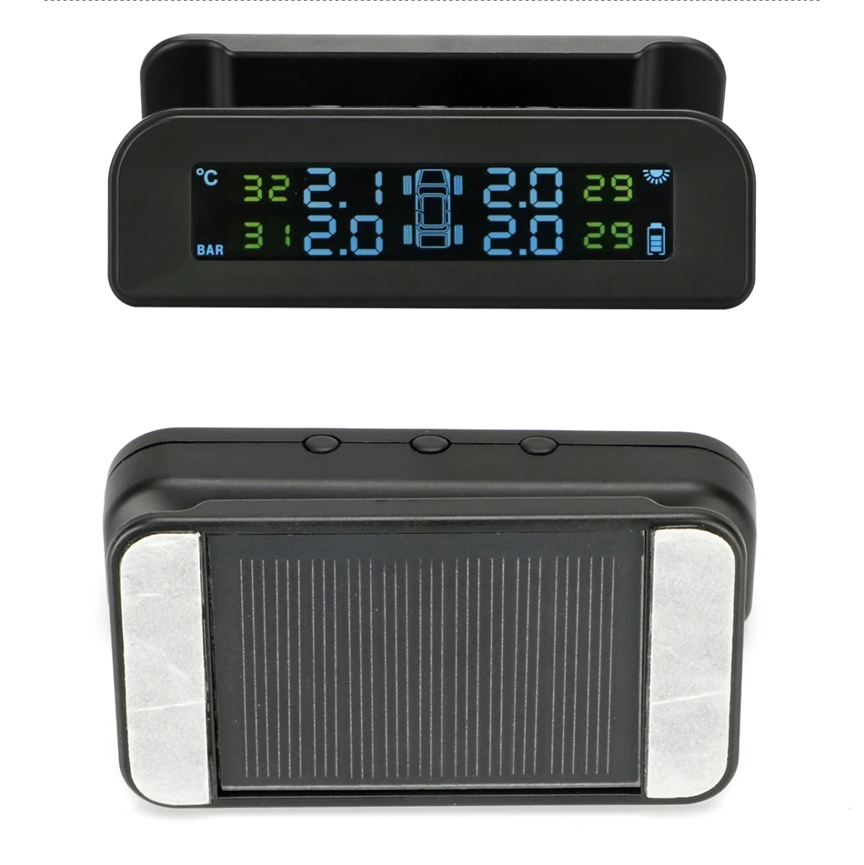 Jansite TPMS автомобильная система контроля давления в шинах, мульти-регулируемый угол, прикрепленный к стеклу, беспроводная Солнечная энергия Tpms с 4 датчиками