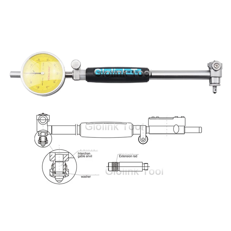 Измеритель диаметра отверстия цилиндра 50 160 мм|dial indicator|dial bore gaugebore gauge |