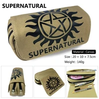 supernatural spn wallet bag zipper pencil case cosmetic pouch students wallet purse bag boys girls gifts