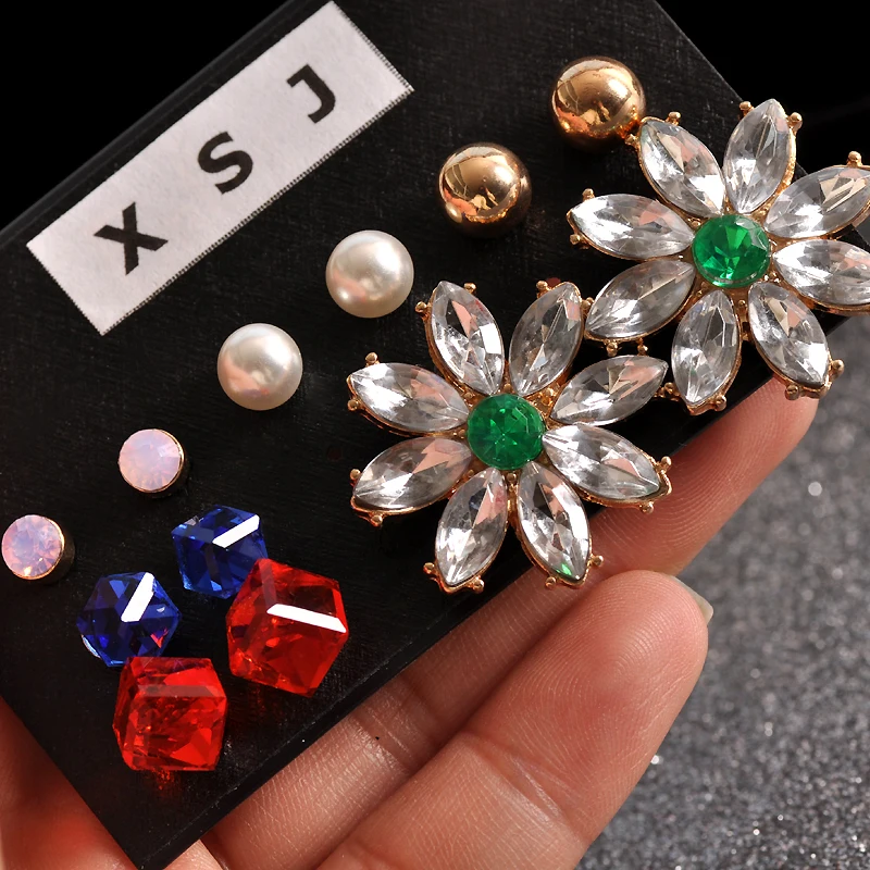 Hot new fashion women's jewelry wholesale girls birthday party gift ear nail white red blue earrings agent shipping | Украшения и
