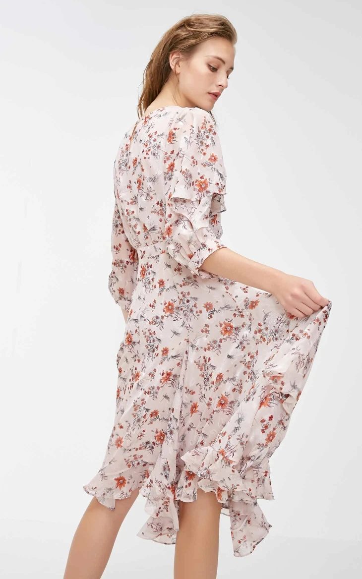 Vero Moda платье женское платье миди с вышивкой и оборками | 31847C502