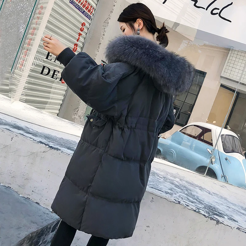 Новинка 2018 зимняя куртка женское длинное пальто Женское парка большой воротник с