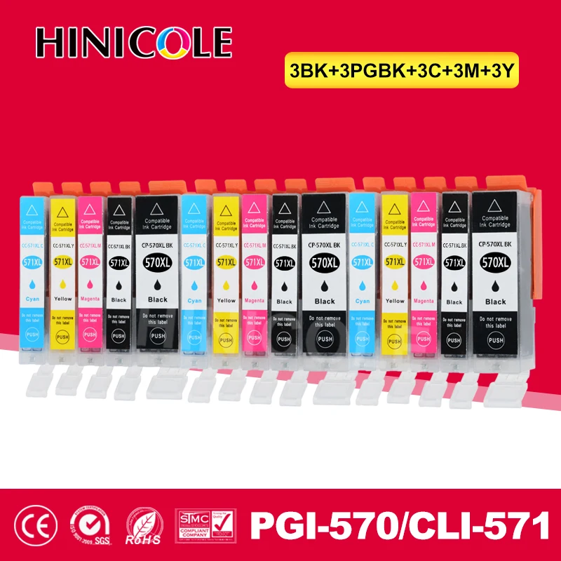 15 упаковок для Canon PGI 570 CLI 571 PGI570 чернильный картридж Pixma MG5750 MG5751 MG5752 MG6850 MG7750 MG6853 MG7753
