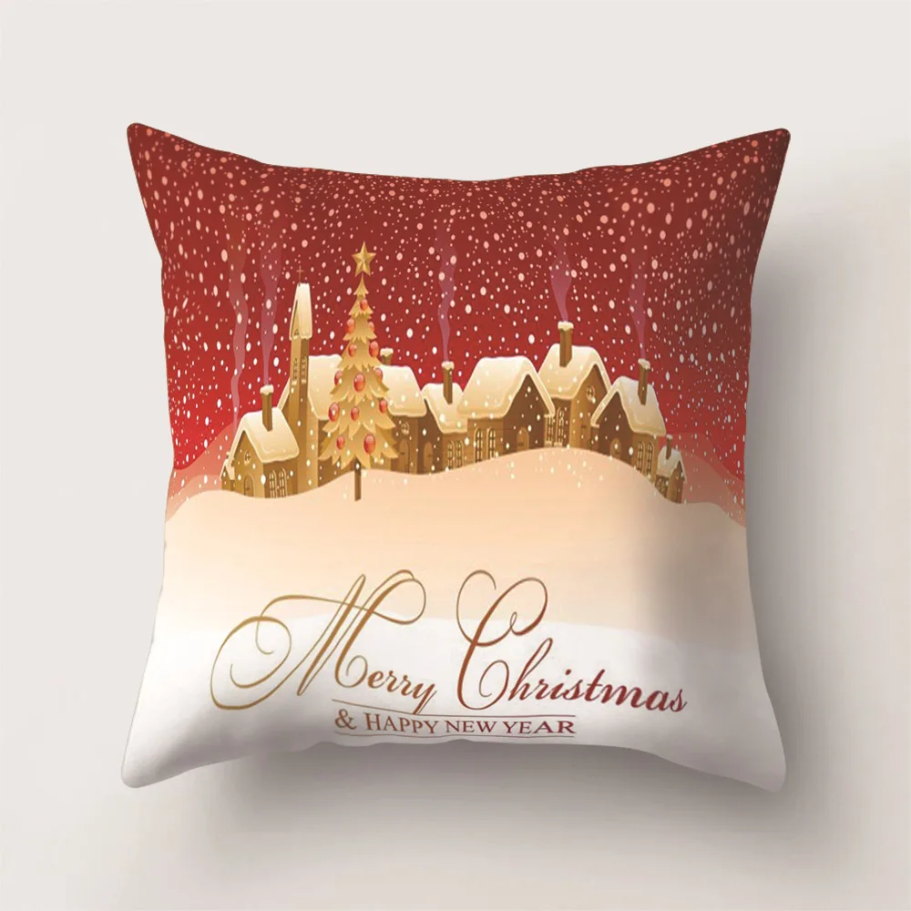 

RIANCY Christmas is Coming Home Decoration Gift Cushion Cover Decorative Pillows for Sofa Living Room Cushion Pillowcase 40511-2