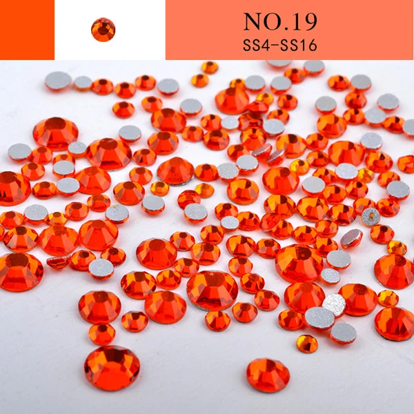 19 1 упаковка, разноцветные Стразы для ногтей с кристаллами AB Mix, разноразмерное стекло с плоской задней поверхностью, 3D аксессуары из драгоценных камней для ногтей, маникюрные украшения для ногтей - Цвет: 19