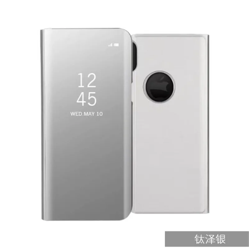 Роскошный зеркальный прозрачный флип-чехол для iPhone X 8 7 6S Plus кожаный