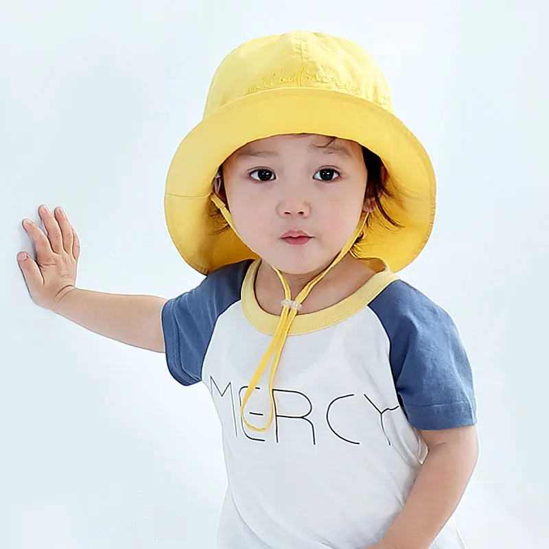 Модная Классическая однотонная шляпа для маленьких детей Солнцезащитная
