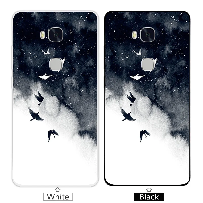 Мягкие силиконовые чехлы для Huawei Honor 5X полная защита задняя крышка со звездой 5 X X5