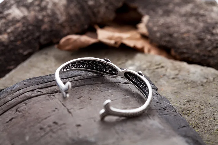 Pulseiras, S925 Серебряный винтажный браслет, модный, поцелуй, рыба, 2 цвета, Открытый браслет, женские вечерние ювелирные изделия, аксессуары
