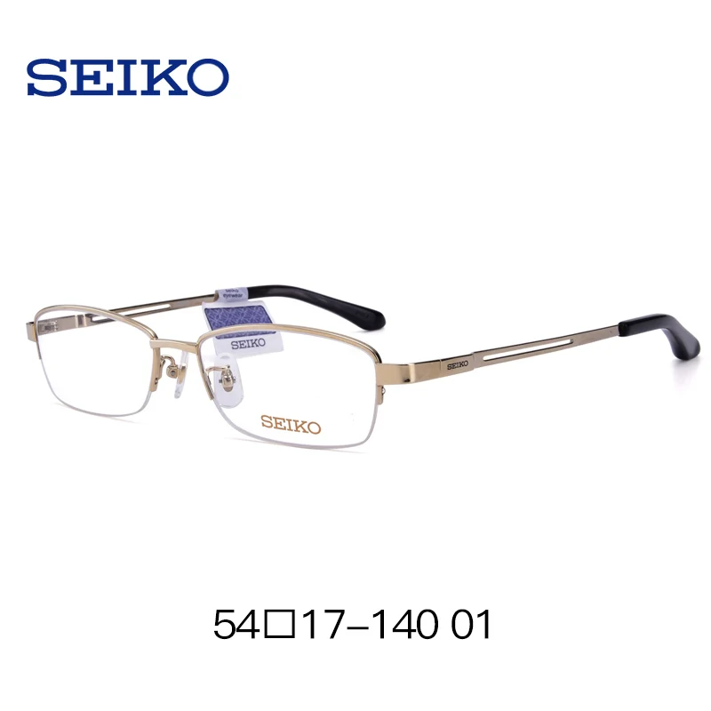 01 Gold SEIKO, оправа для очков для мужчин, титановая, близорукая оправа для очков, полуоправы, мужские диоптрические очки для глаз H01120 - Цвет оправы: 01 Gold