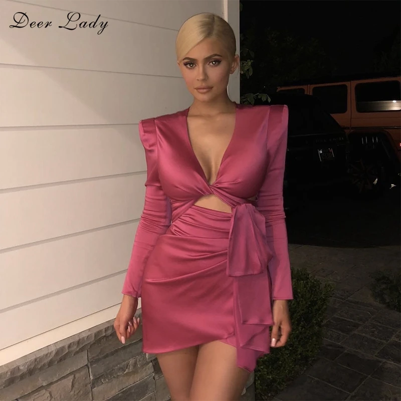 Олень леди платье Ким Кардашьян 2019 Vestidos мини пикантные Платья для вечеринок