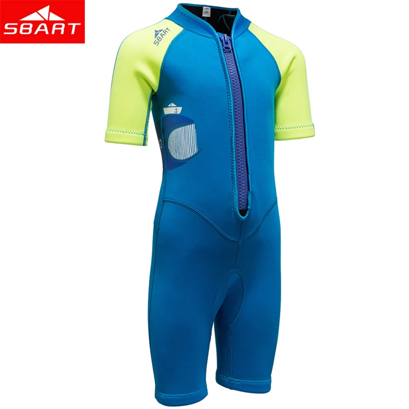 SBART 2mm Neoprene Shorty Wetsuit Kids For Swimming Boys Girls Sunscreen Surfing Scuba Diving Wet Suit Snorkeling Plus Size XXL | Спорт и