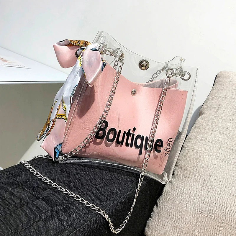 FGGS прозрачная сумка ведро модная Прозрачная женская через плечо пляжная