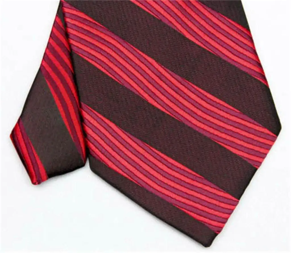 Новый стиль человек галстук 100% шелк красный черный мужчины полосатый