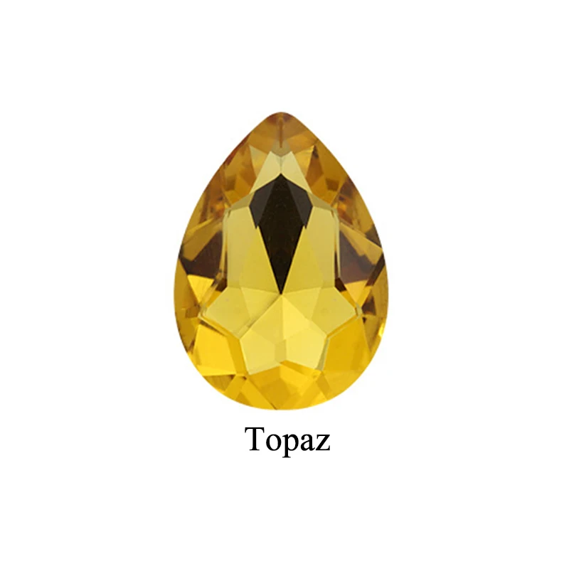 Topaz7-10 10 шт. стеклянные кристаллы, Стразы 3D капли воды камни для дизайна ногтей украшения Стразы полировка Шарм Дизайн Аксессуары Ювелирные изделия - Цвет: Topaz7-10