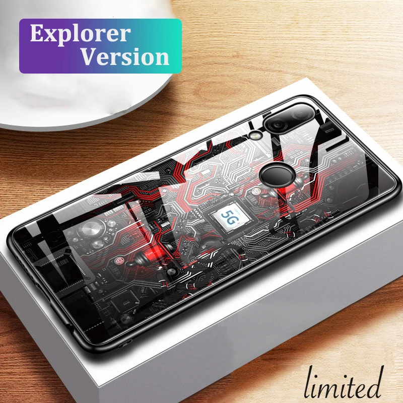 Стеклянный чехол GFAITH для HUAWEI P Smart 2019 Explorer Version окрашенное закаленное стекло