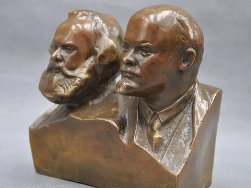 6 ''Великий коммунистический Маркс и Ленин Бюст Бронзовая статуя|statue bronze|statue