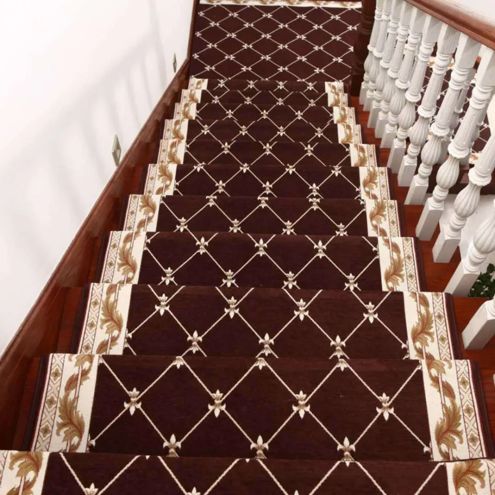 Wellyu High-end creative European living room Hotel stair mats glue-free self-adhesive solid wood non-slip mat corridor carpet
