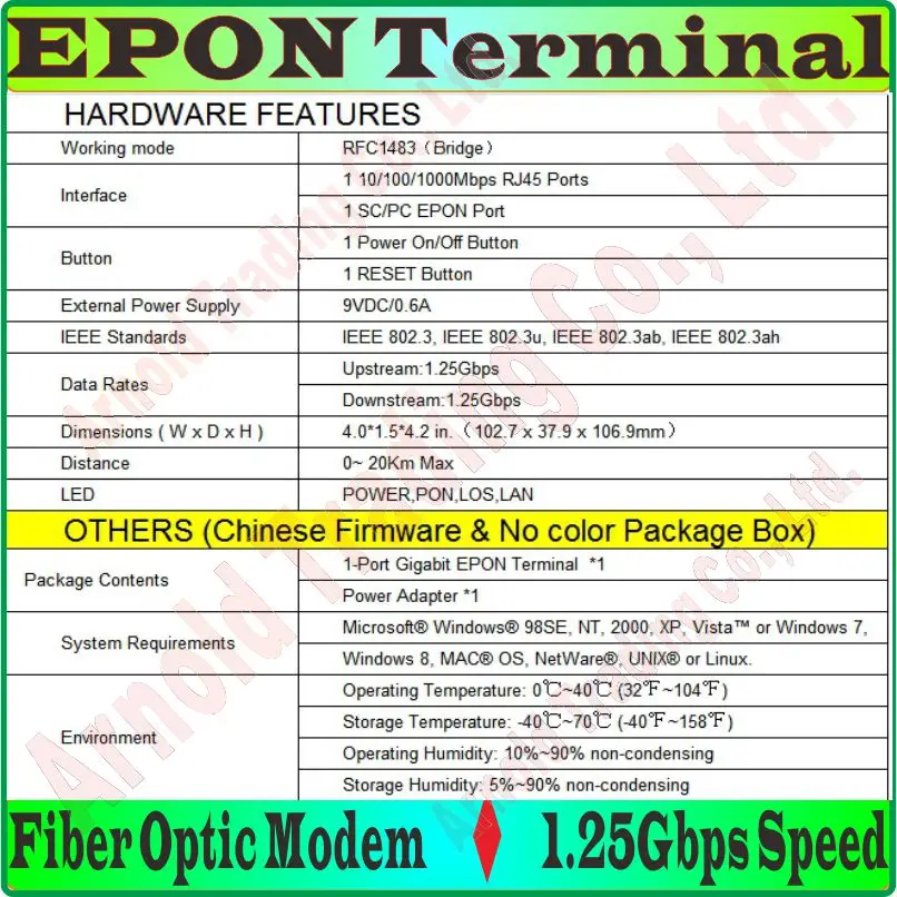 Оптоволоконный терминал TP-Link оптоволоконный модем EPON IEEE 802 3/u/ab/ah 1 25 Гбит/с порт SC/PC