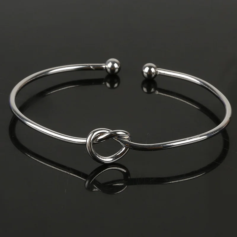 Rhodium 2 шт родий/золото цвет регулируемый Расширяемый Металлический браслет провода Открытый браслет для женщин мужчин Шарм Сердце ювелирные изделия - Окраска металла: Rhodium