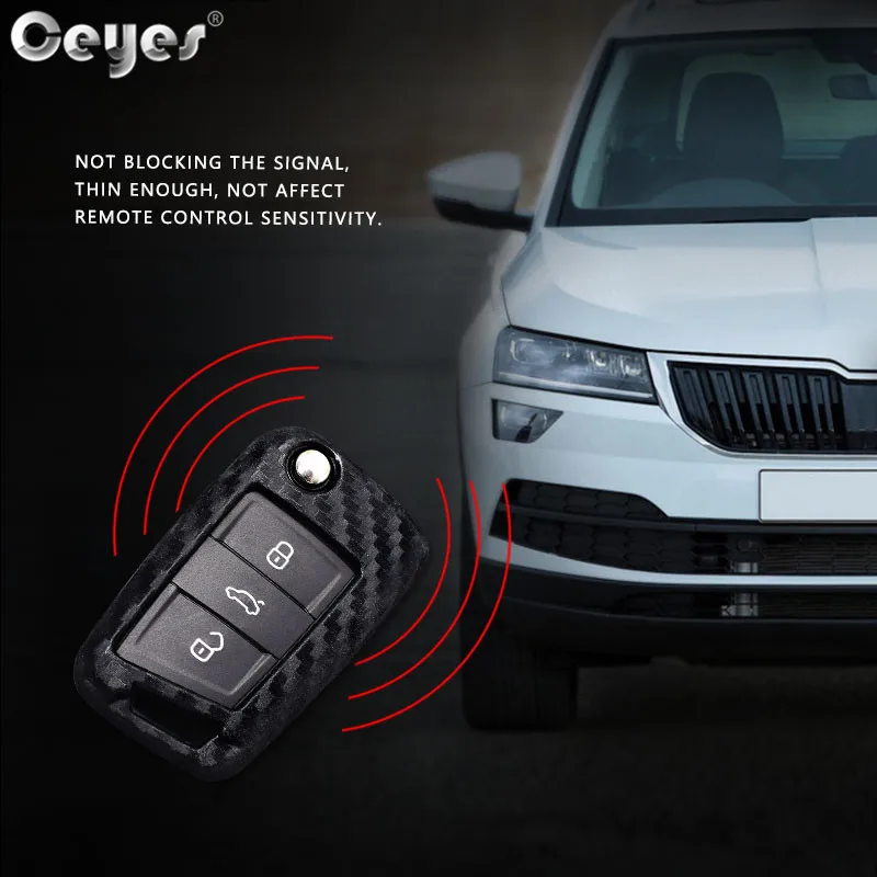 Защитный чехол для смарт ключей Ceyes из углеродного волокна Skoda Octavia A7 Seat Ateca|Футляр