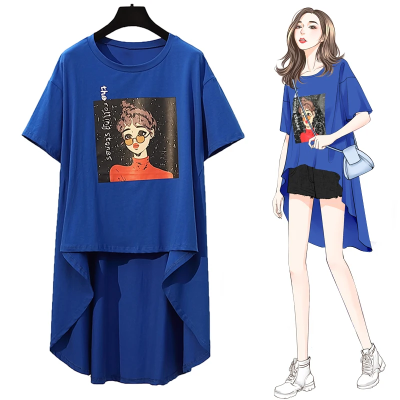 Trytree летняя повседневная женская футболка с принтом персонажа и о-образным