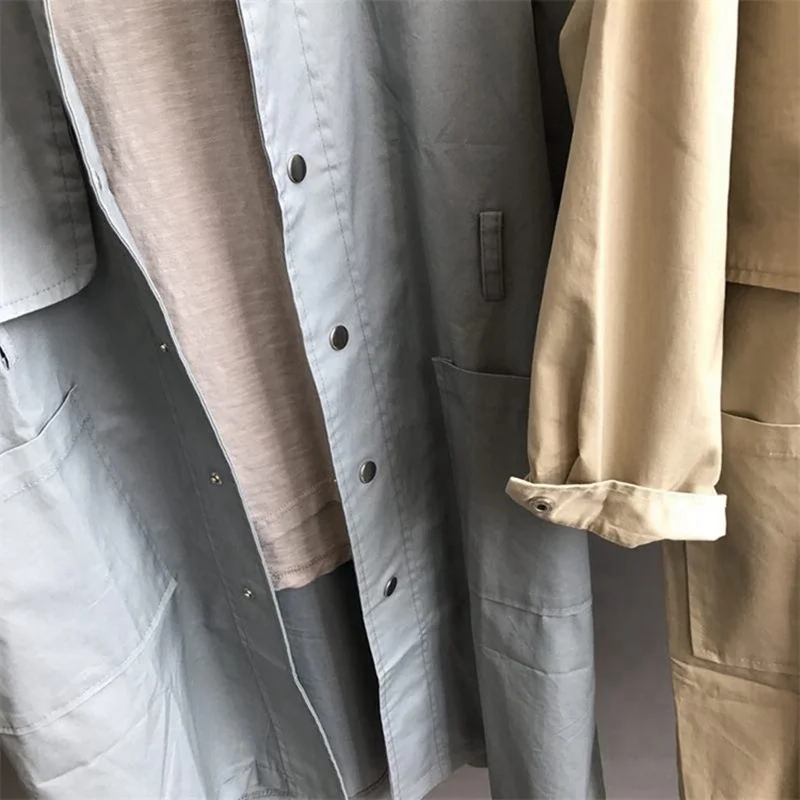 Длинное женское пальто весеннее BF Стильное повседневное для женщин манто