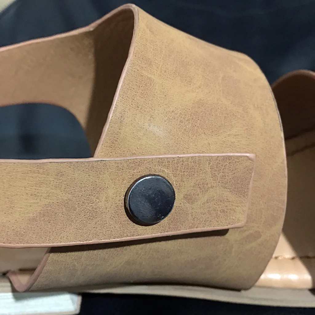 Женская однотонная римская обувь на низком каблуке сандалии с открытым носком в