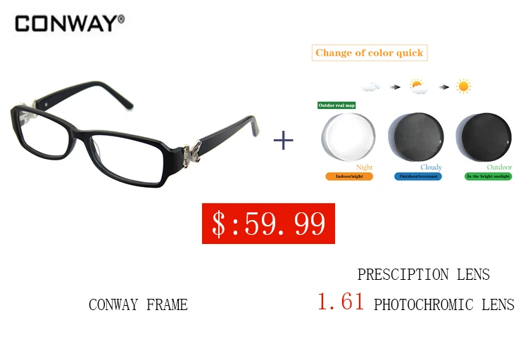 Конвей Женская оптическая оправа для очков черный цвет очки с диоптриями мужчин