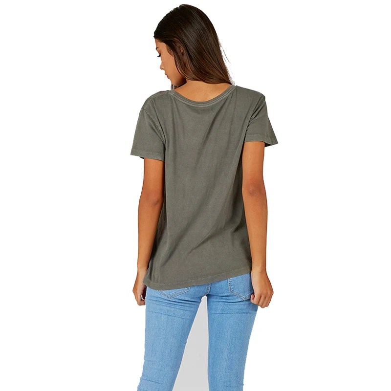 HDY Haoduoyi 2017 Summer Fashion Women Dark Grey Tops Brief Letter Printed Crew Neck Short Sleeve T Shirts Casual Basic Shirt|basic t-shirt|fashion