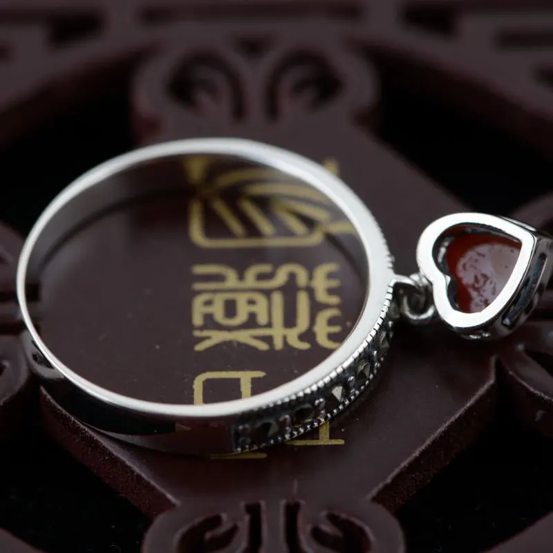 Мужское и женское кольцо из серебра 925 пробы с красным агатом|thai silver ring|stone ringrings for