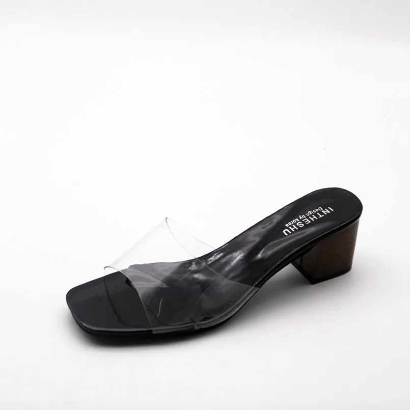 Sandalias de mujer; женские модные прозрачные босоножки на высоком каблуке; Милые Удобные женские летние босоножки без застежки; a776
