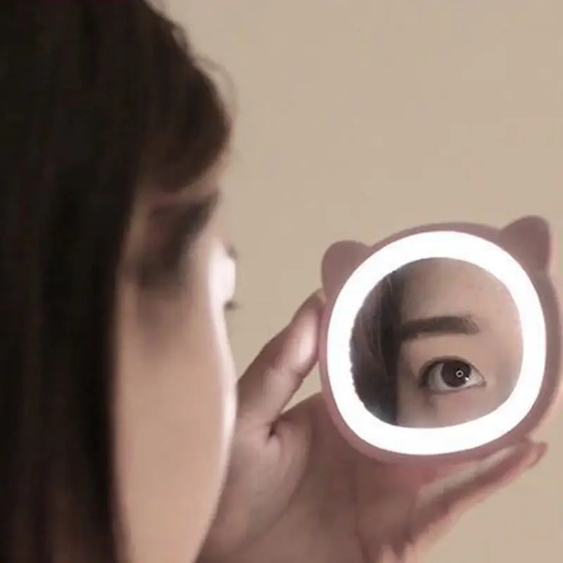 Портативный usb мини светодиодный макияж зеркало косметический милый медведь