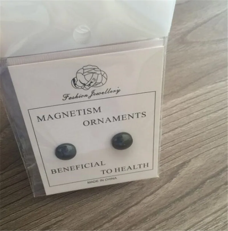 Black Magnet Acupuncture Earrings Popular Simple Without Ear Holes Magnetic Improve Human Muscle Fat Burning | Украшения и