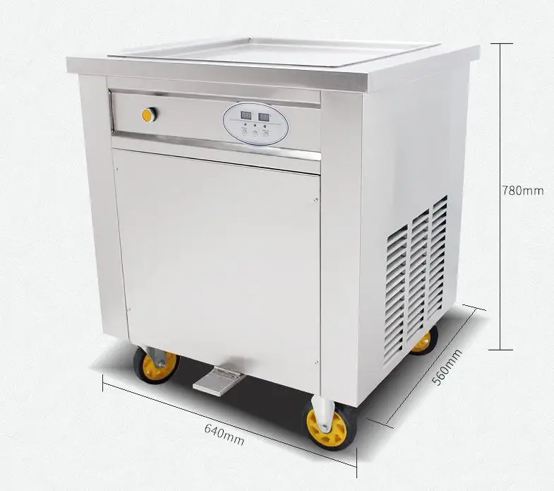 Одна квадратная сковорода машина для жареного мороженого RL 1DB приготовления с