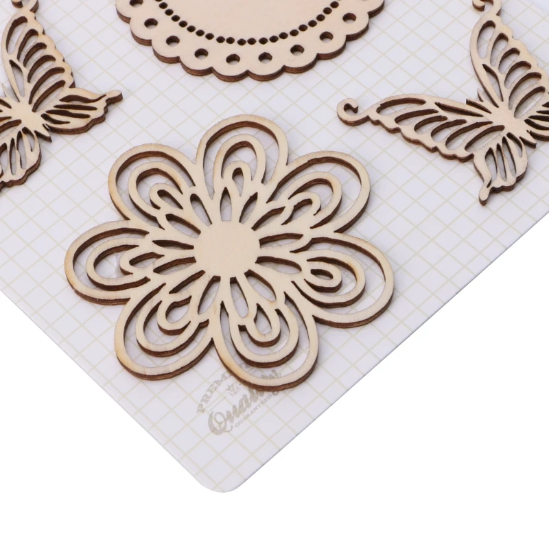 1 комплект лазерная резка деревянные украшения для скрапбукинга самодельного