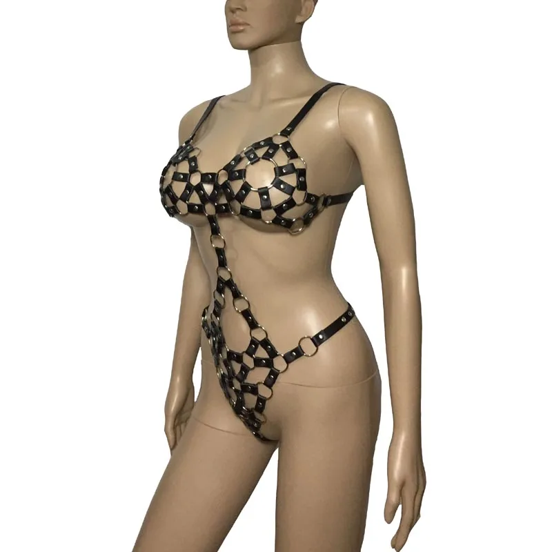 Пикантные дамские туфли из PU искусственной кожи с металлическим кольцом