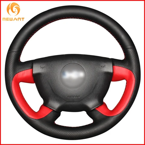 MEWANT, натуральная кожа черного и красного цветов Чехол рулевого колеса автомобиля для Hummer H3 2005 H3x 2008 H3T 2009, аксессуары для интерьера