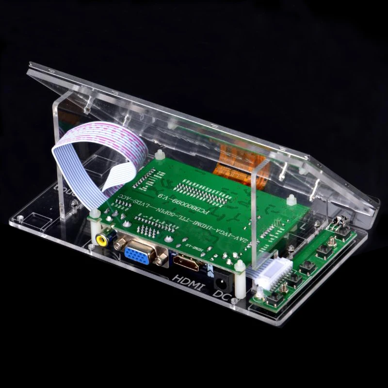7-дюймовый ЖК-дисплей Raspberry Pi с прозрачным акриловым кронштейном 1024*600 цифровой