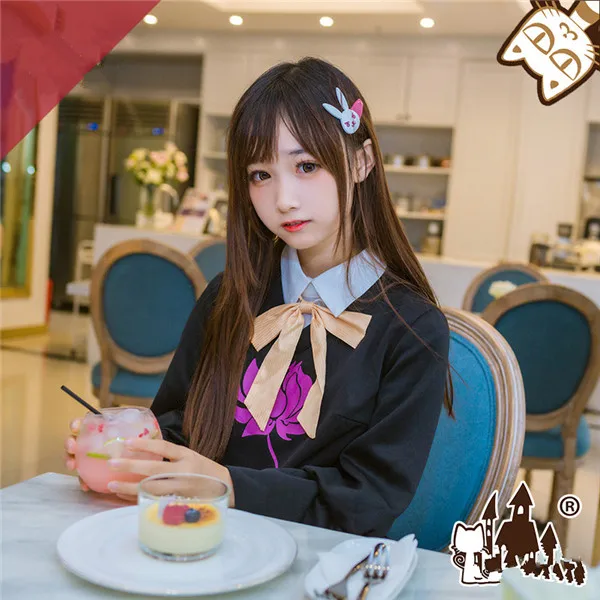 

2019 Popular Cosplay Costume OW Black Cat DVA Cosplay Costume Black Skirt Lolita suit lovely style A