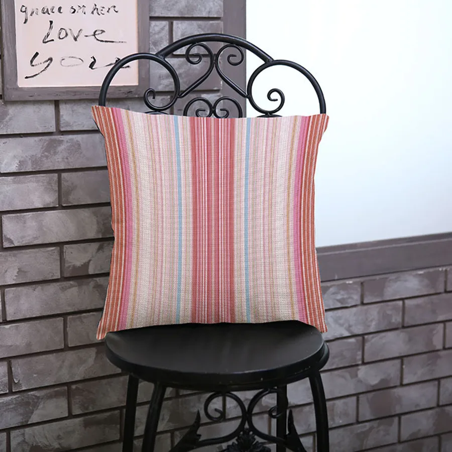 Подушка в нордическом простом стиле домашняя льняная розовая наволочка с