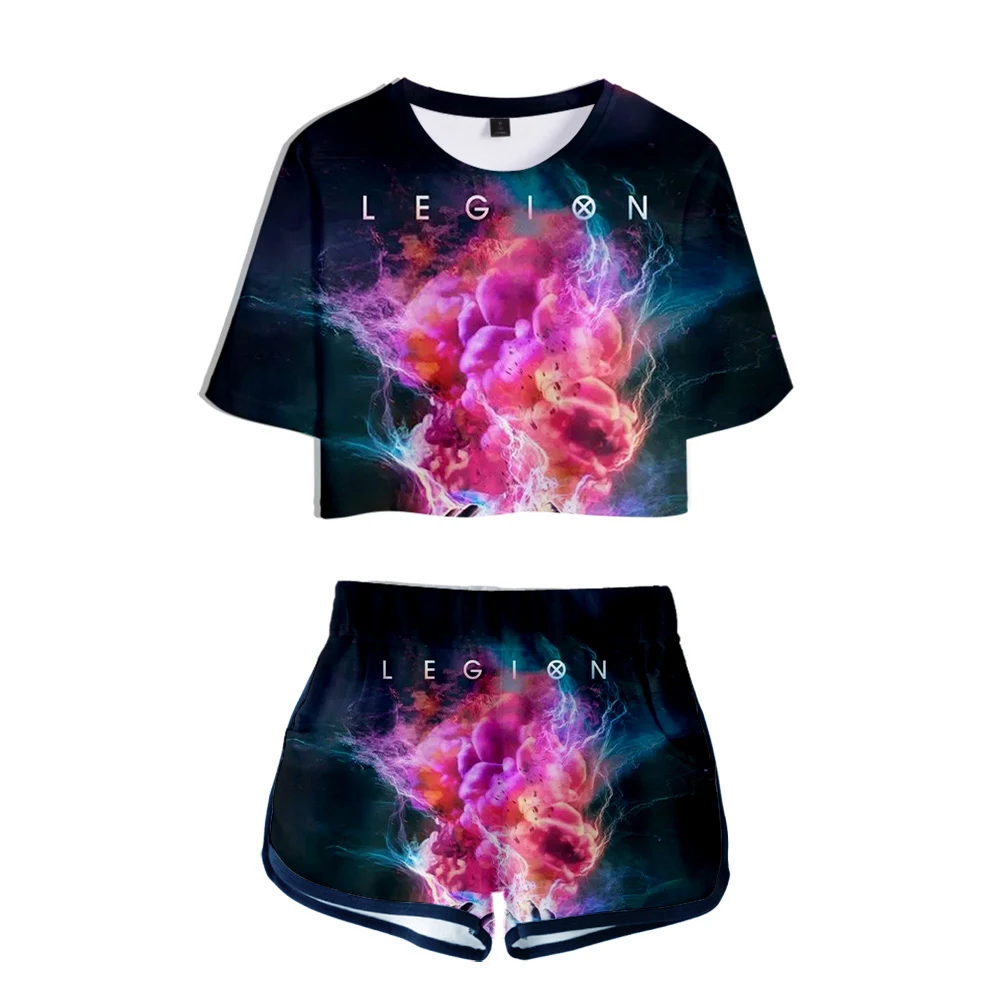 Фото Kpop 3D Legion женские пижамы футболка шорты Комплект из двух предметов укороченный