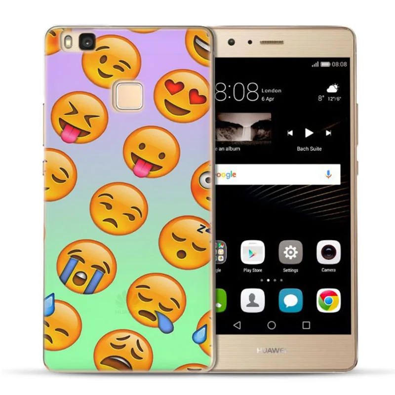 MLCRIYG мягкий чехол для телефона Huawei P9 Lite/P8 Lite/P10Lite красочный из ТПУ со смайликом с