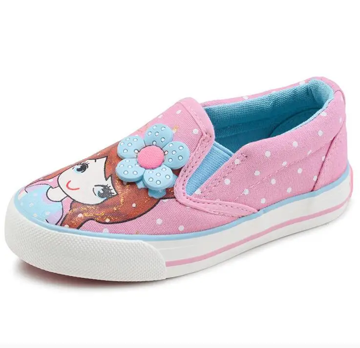 Girls Canvas Shoes 2019 New Spring Breathable Children Flats Polka Dot Fashion Kids Sneakers Princess Low-Top Casual | Детская одежда и