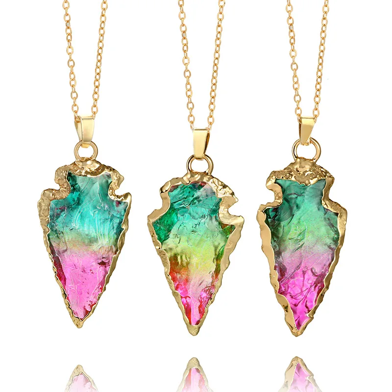 Ожерелье с подвеской из 100% натурального камня ожерелье нестандартные кварцевые