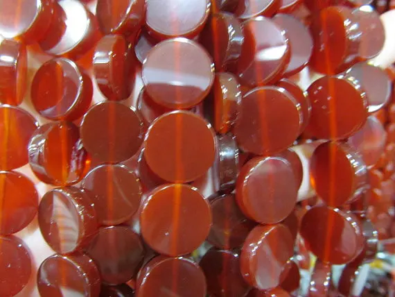 wholesale 8 10 12 14 16 20 25 30 mm full strand Natural Brazil Agate Sardonyx Carmerial round button coin Black red bead | Украшения и