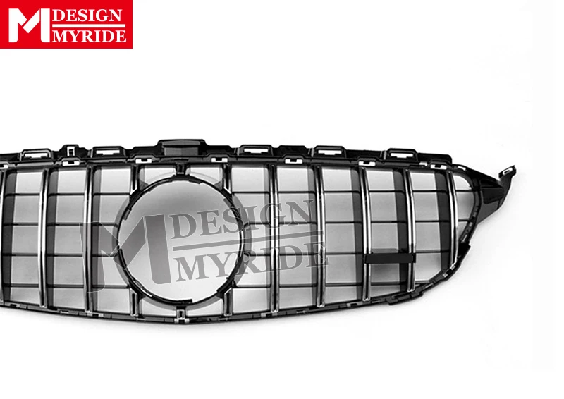 W205 GTS Style ABS Silver Front Grilles For C-Class C180 C200 C250 Sport without Camera Hole Bumper Grille 2015-in | Автомобили и