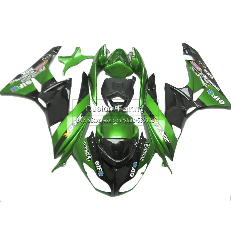 

Комплект обтекателей завода ABS для Kawasaki zx6r ZX-6R Ninja 09 - 12 2009 2010 2011 2012 металлические зеленые Обтекатели CD31
